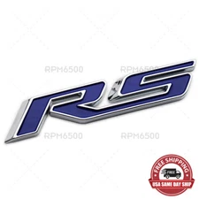 For Chevy RS Rear Trunk Lid Nameplate Logo Fender Marker 3D Emblem Badge Blue