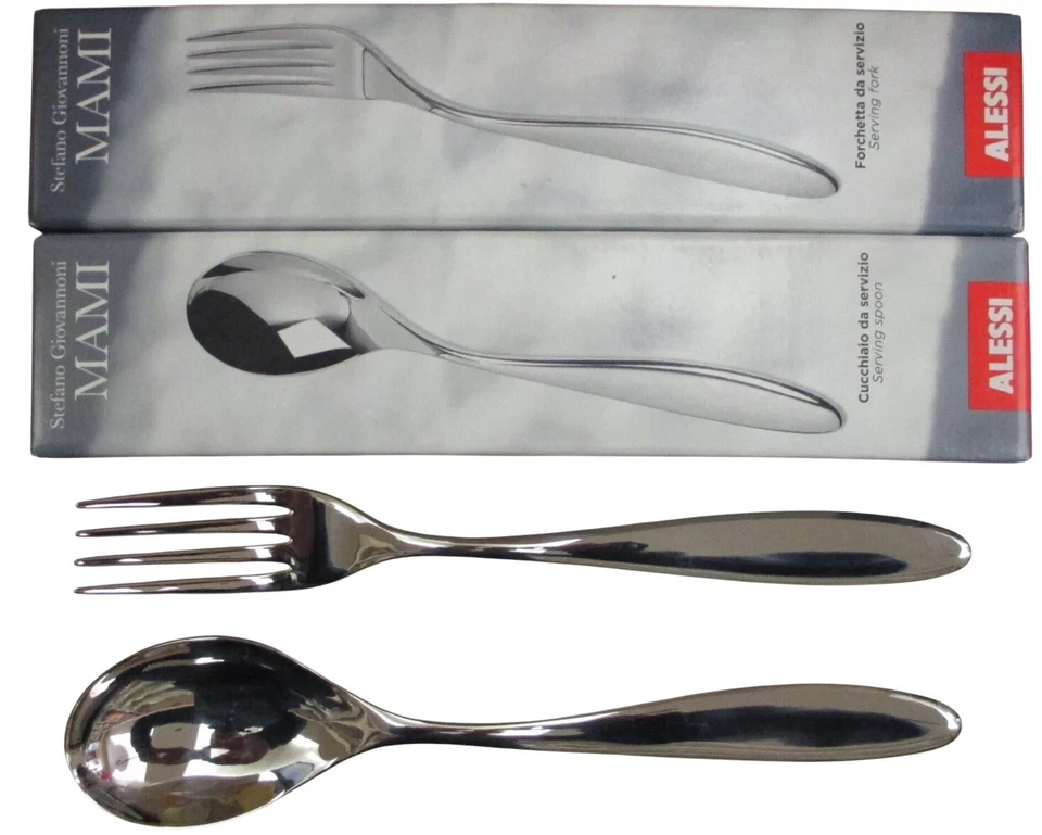 ALESSI - MAMI - CUCCHIAIO DA SERVIZIO + FORCHETTA DA SERVIZIO DA 60,00 A 29,00€ - Immagine 4 di 4