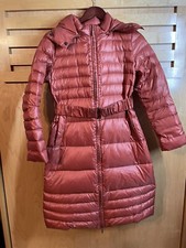 Season Wind Women’s Long Puffer Jacket Size S Full Zip Removable Hoodie Snaps