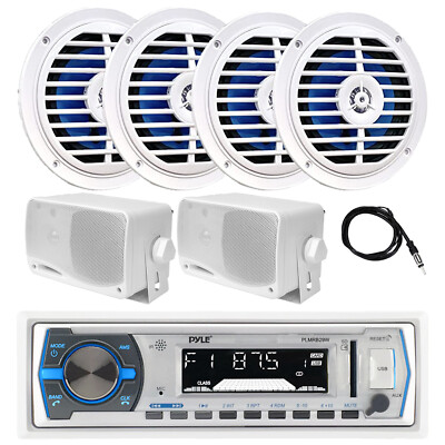 2x Pyle PLMR57W 5.25" 100 Watt Max Marine Dual Cone Full Range Speakers – Pair - View #2