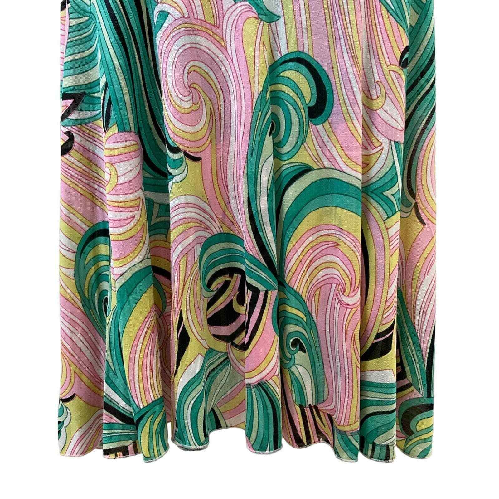 Vintage Y2k Derhy Pink Green Sleeveless Maxi Dres… - image 4