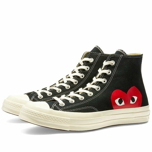 Baskets hautes Converse Comme Des Garcon noir blanc rouge toutes tailles - Photo 1 sur 5