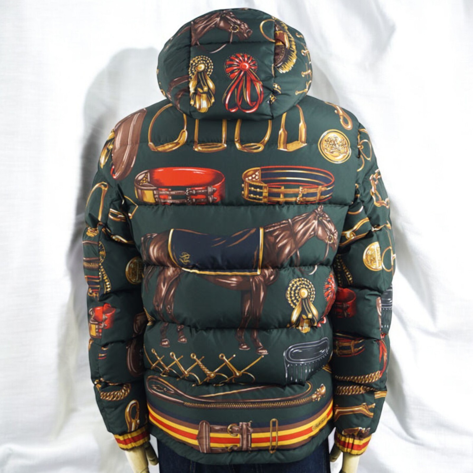 Ralph Lauren Purple Label highest grade Equestrian Down Jacket harness Print image 3