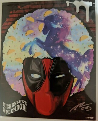 Deadpool Steve Gelenter signierter Druck ''''High on Life's Splendor