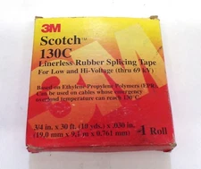 3M LINERLESS RUBBER SPLICING TAPE 130C 3/4" X 30 FT LOW & HI-VOLTAGE
