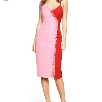 bardot pink and red dress Bardot Dress Forever Unique Outlet Bardot Midi Forever Unique Red Dress Hot  Forever Unique Red Bardot