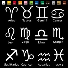 ZODIAC SIGN/SYMBOL Vinyl Decal Astronomy and Astrology Car Window/Phone ZC001