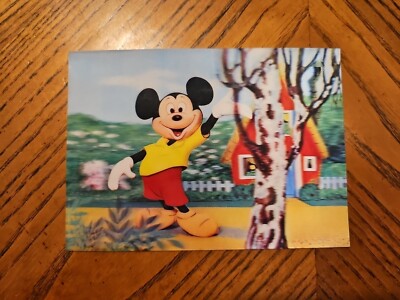 Vtg Disney Mickey Mouse 3d Lenticular Postcard NOS New Japan 1960