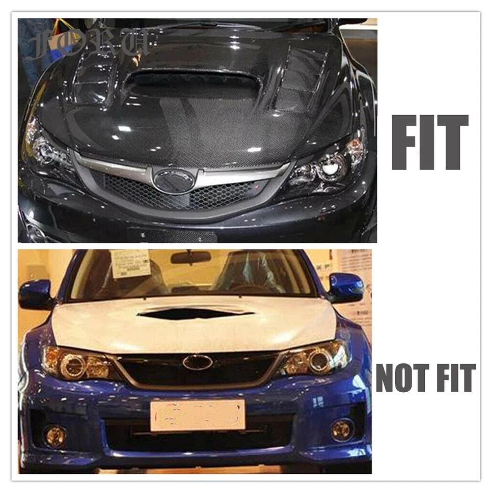 Parrilla delantera negra carbono malla superior para Subaru Impreza WRX STI 2008-2011 Foto 2 de 4