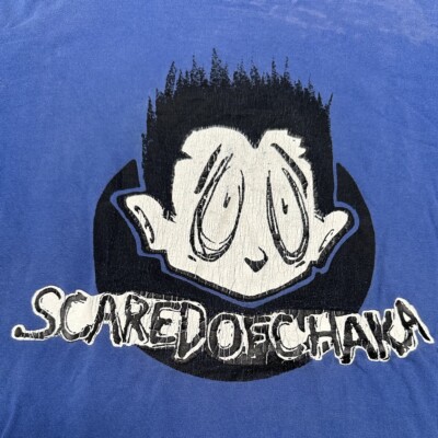 Vintage RARE 90s Punk Scared of Chaka Blue Graffiti T-Shirt Men's