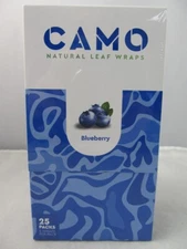 Camo Natural Leaf Herbal Papers 6/5ct Packs Chamomile&Mate 30pc Blueberry