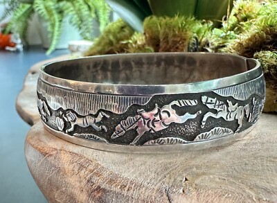 RARE NAVAJO TOM & SYLVIA KEE STERLING TRADITIONAL STORYTELLER RARE NAVAJO TOM & SYLVIA KEE STERLING TRADITIONAL STORYTELLER
