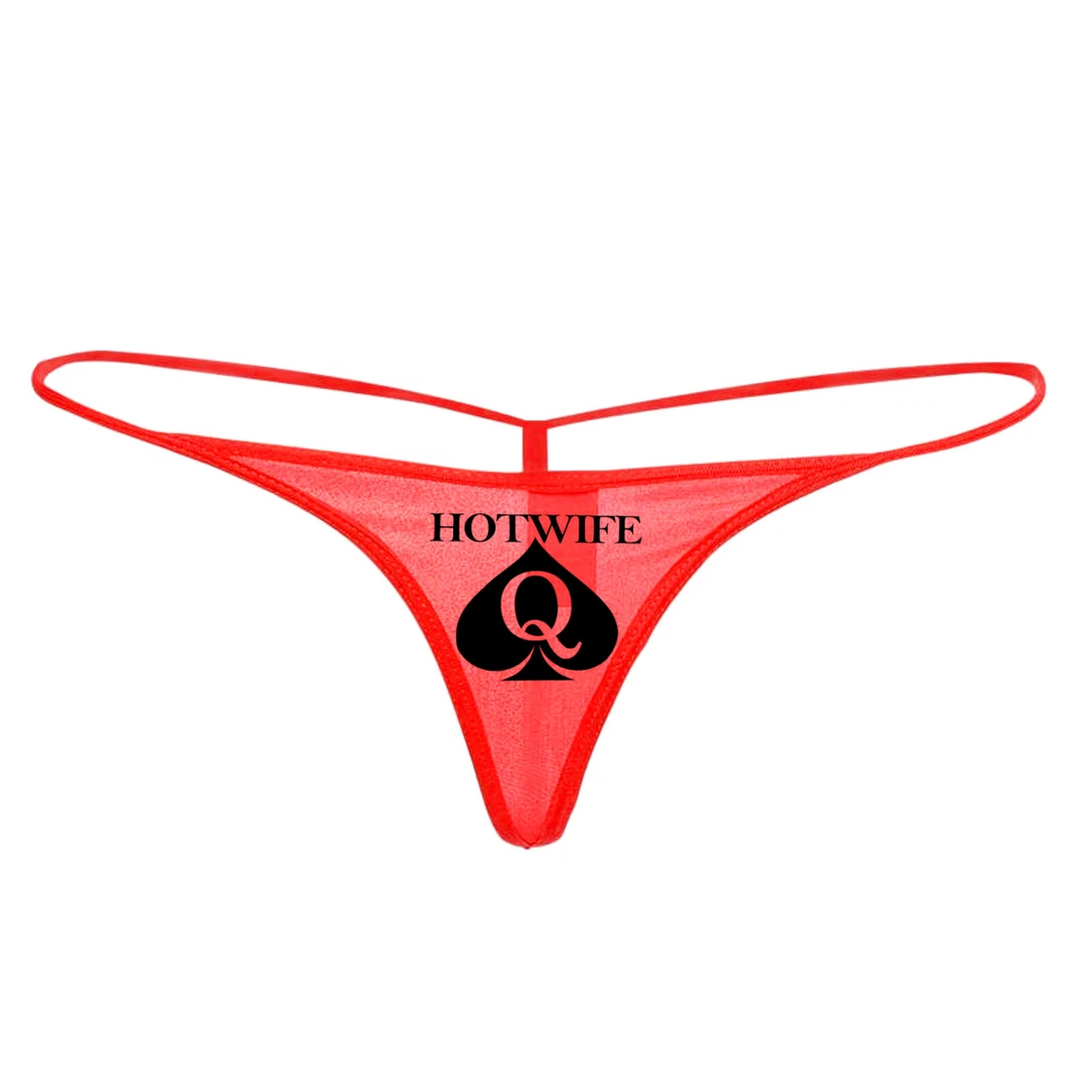 Red QOS Brand G String Queen of Spades Hotwife Panties Size L XL