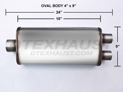 FLOW II 2 49258 PERFORMANCE MUFFLER 2.5 INLET 2.25 OUTLET CENTER DUAL 