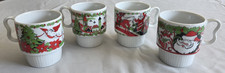 Set of 4 Christmas Santa Claus Ceramic Coffee...