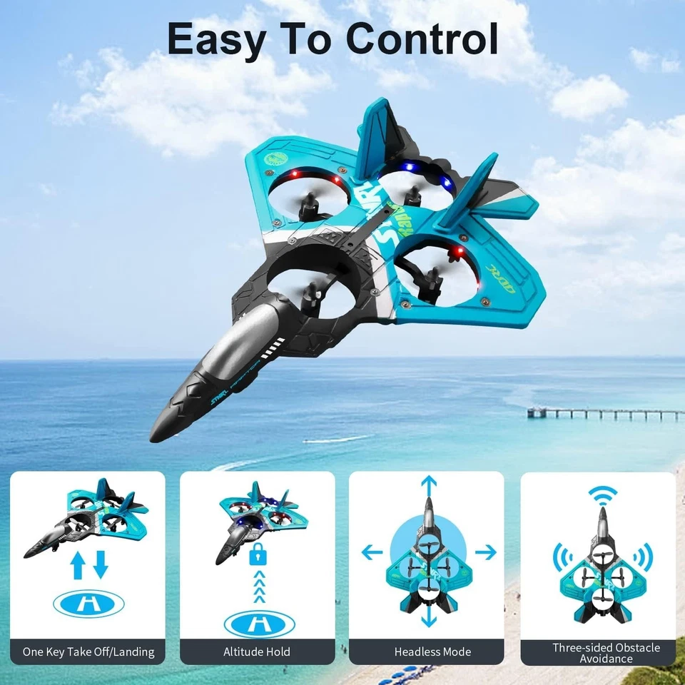 Kids Airplane Remote Control 4DRC V17 2.4Ghz Foam RC Helicopter Spinning Drone - Image 4 of 4