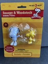 NJ CROCE..BENDABLE/POSEABLE FIGURES...."  SNOOPY AND WOODSTOCK "....(NEW}