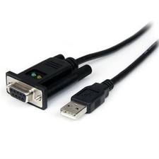 StarTech 6ft (1.8m) 1-Port USB to Serial RS232 Adapter FTDI DB9 Serial DCE Ad...