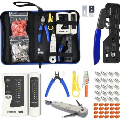 Praktisches Netzwerk-Toolkit, LAN-Tester, RJ45 Reparaturwerkzeuge, Stoffbeutel