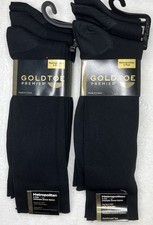 GOLD TOE Premier Metropolitan Dress Socks 6 Pair Black Large 10-13 AquaFX