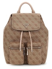 Guess Manhattan Ii Flap Backpack Trolley Handle Womens Bag In Lattee