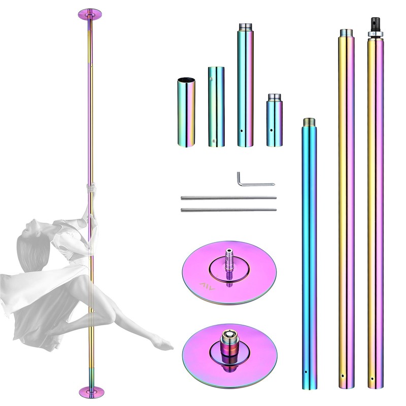 Yescom Static Spinning Dancing Pole Kit 11FT for Party Club Exercise,Colorful