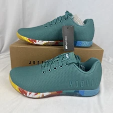 Nobull SF Trainer Low Crossfit Shoes Sneakers Teal Graphic Men’s 9 Women's 10.5