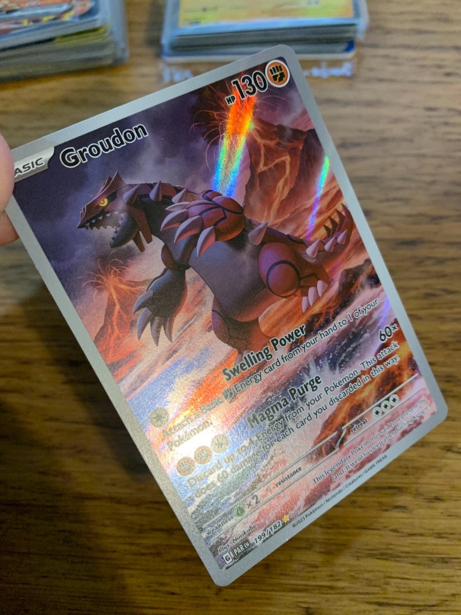 NEAR MINT! Groudon (199/182) Paradox Rift Illustration Rare