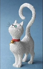 "WHAT'S FOR DINNER?" ALBERT DUBOUT WHITE CAT KITTEN STATUE SCULPTURE France