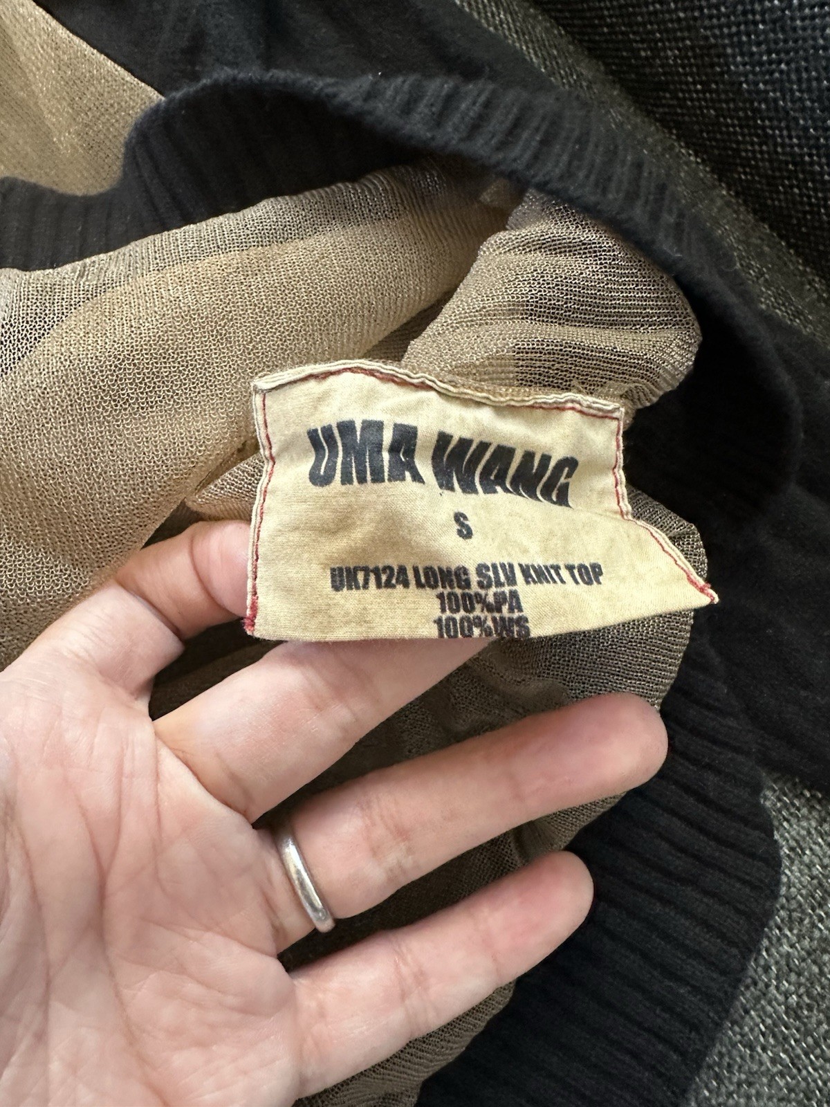 Uma Wang Transparent patchwork pullover knit top - image 4