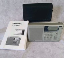 Sangean ATS-808A AM/FM/LW/SW Digital Shortwave Radio w/ Case Manual Tested Works