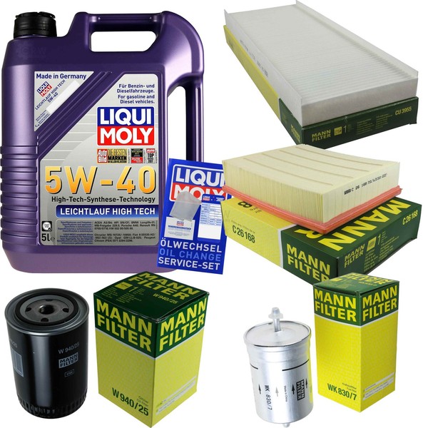 Mann Inspektionspaket 5L Liqui Moly 5W-40 FüR Audi A4 Avant 1.8 T Quattro-image