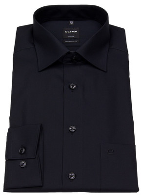 Olymp Herren Hemd Modern Fit Luxor schwarz langer Arm 69cm
