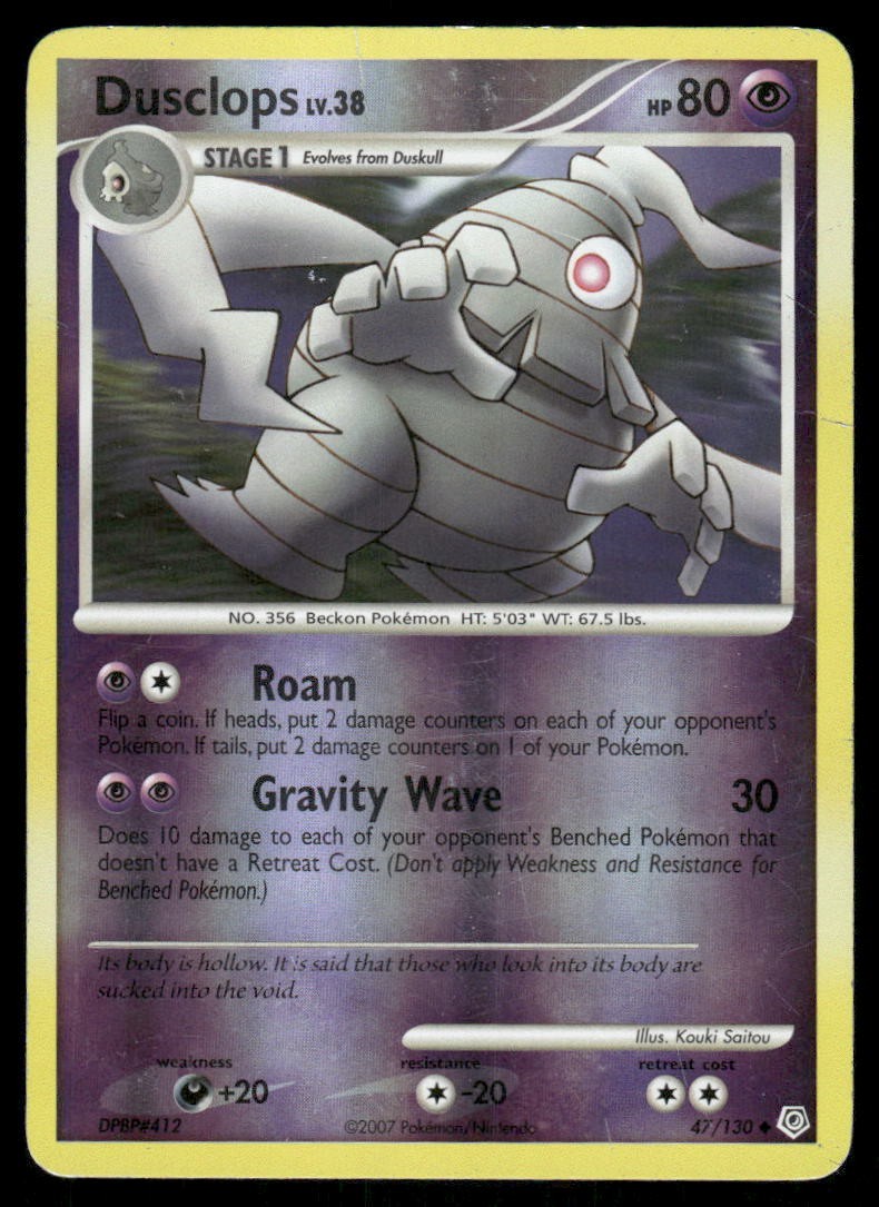 2007 Pokemon Dusclops Uncommon Diamond & Pearl 47/130 Reverse Holo DMG