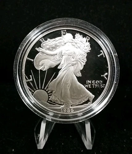 1986-S American Silver Eagle Proof Coin 1 Oz. .999 Fine In OGP Capsule  #6897