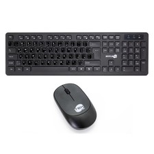 Kit Mouse And Keyboard Wireless With Adhesives Layout Arabic Sa Qwerty Black