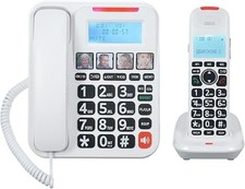 D2015 TAM Expandable Phone System, Corded/Cordless, 3 Lines Display, White