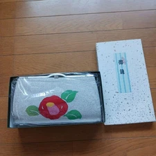 Japanese bag silver floral embroidery