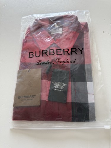 Burberry Camisa Manga Corta Hombre Rojo Talla Mediana - Imagen 2 de 4