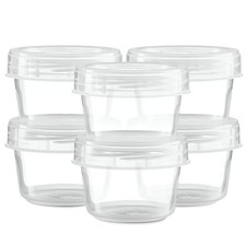 4 Ounce 10 Pack Twist Cap Containers Clear Bottom with Red Top Screw on Lids T