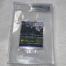Rory McIlroy Signed 2025 Masters Badge Ticket Beckett Grade EX-MT 6 Authentic
