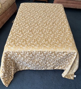 Gold Damask 56x96” Tablecloth**-Scrolling, Holly