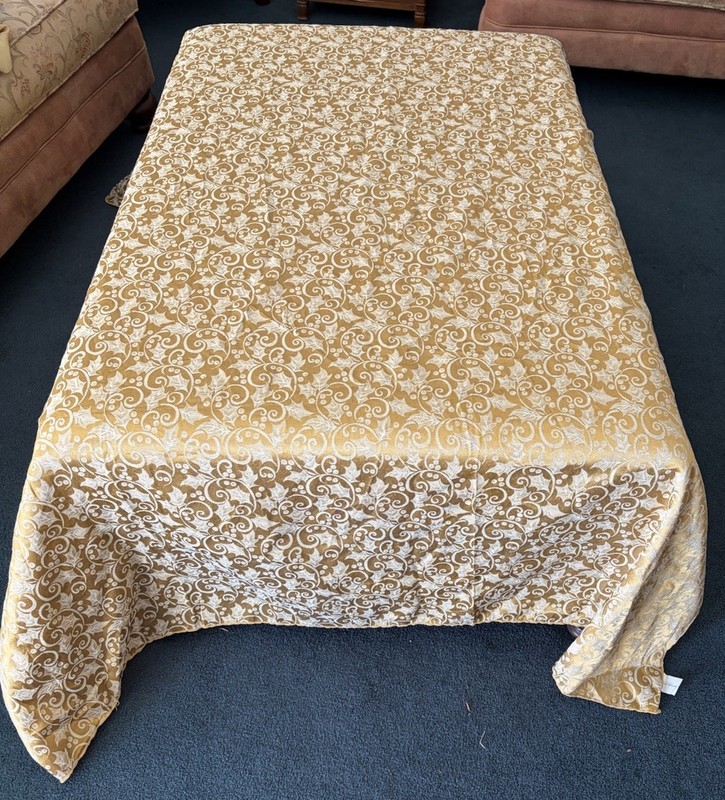 Gold Damask 56x96” Tablecloth**-Scrolling, Holly