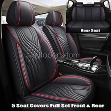 Leather Full 5-seat Covers Front Rear Car Covers For 2007-2024 Jeep Wrangler