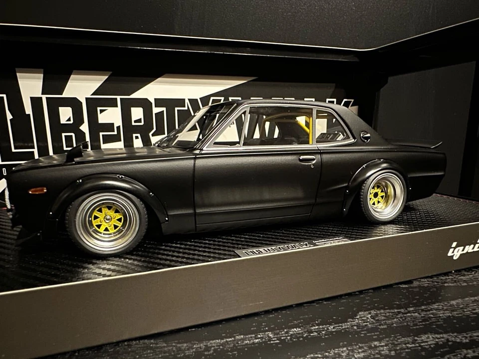 Modèle Allumage 1/18 LB-Works Nissan Skyline GT-R KPGC10 Noir Mat IG0439 Neuf - Photo 4/4