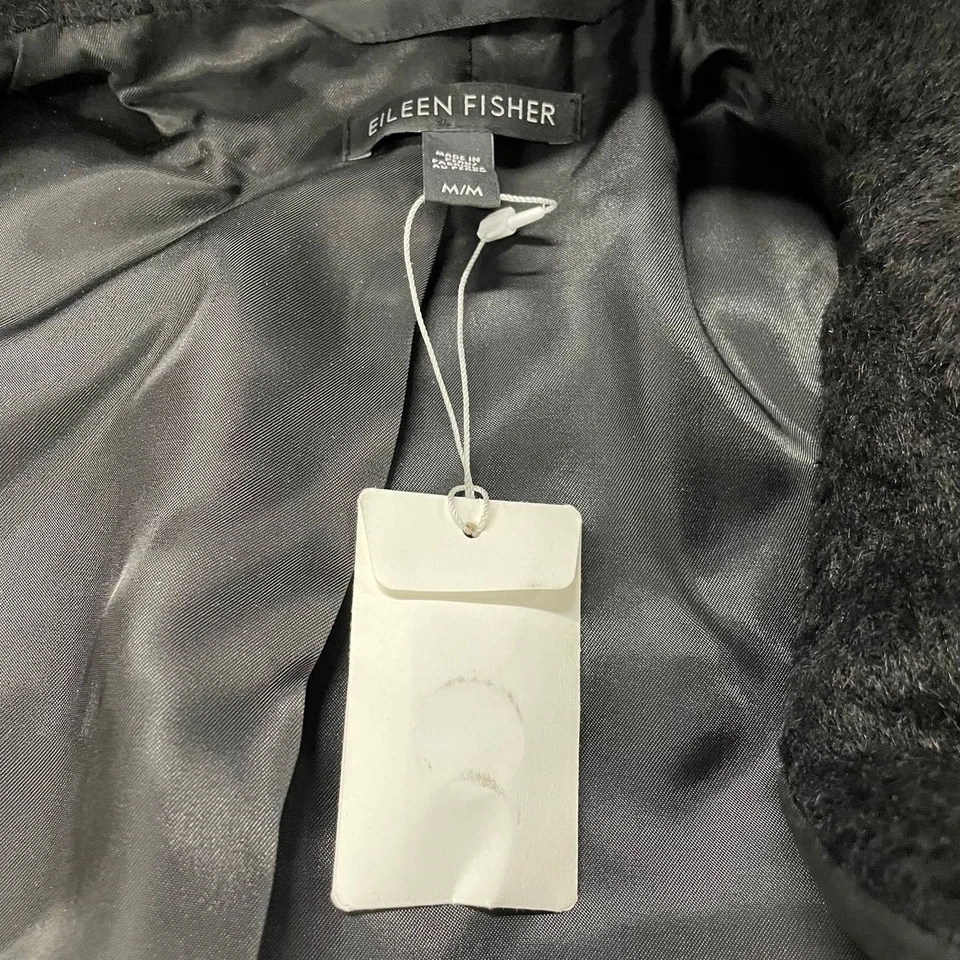 EILEEN FISHER Fine Wool Alpaca Stand Collar Vest Women's Size M Black - Image 4 of 4