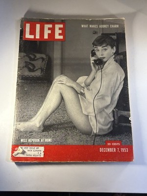December 7 1953 Life Magazine Featuring Audrey Hepburn At Home. Very Rare