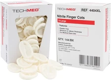 144 Pack Dukal Tech-Med XL Nitrile Finger Cots • Latex-Free Disposable Covers