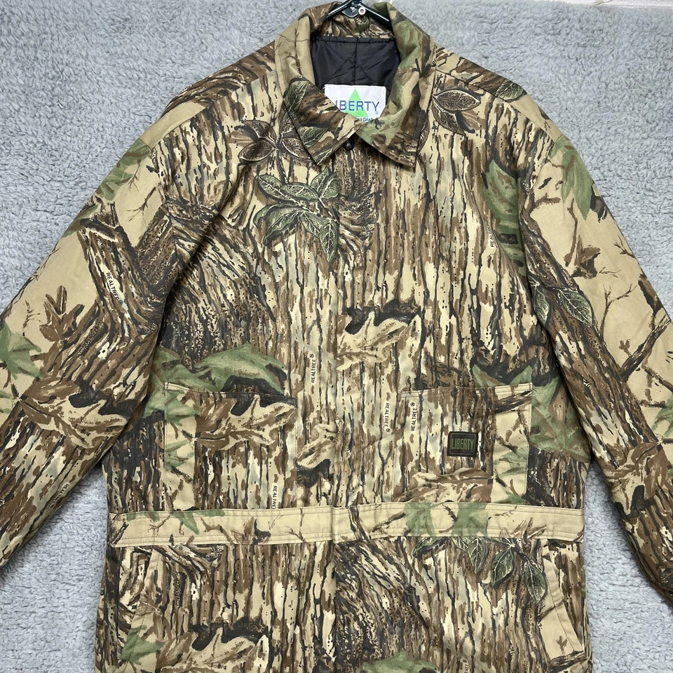 VTG Liberty Coveralls Mens 2XL Realtree Camo Quilted Insulated Hunting Made USA - Image 2 of 4