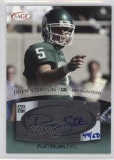 2007 SAGE Auto Football Auto Platinum 44/50 Drew Stanton #A53 Auto 0p5